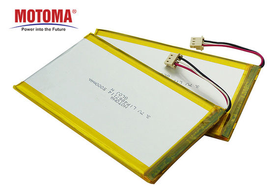 Lightweight GPS Tracker Battery , 3.7 V 5000mah Lipo Battery UL1642 Certificate